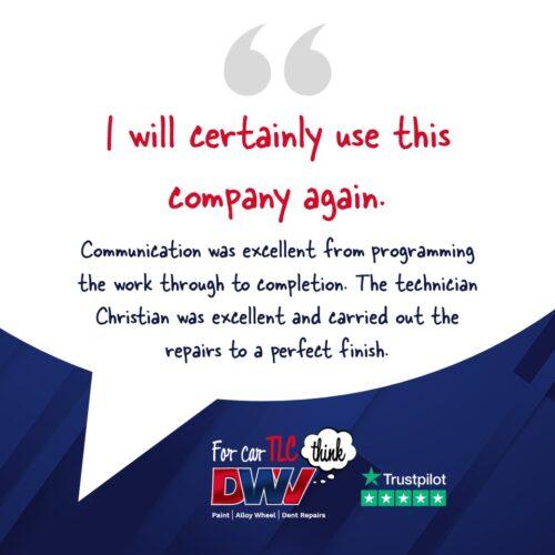"I will certainly use this company again" - Trustpilot Review